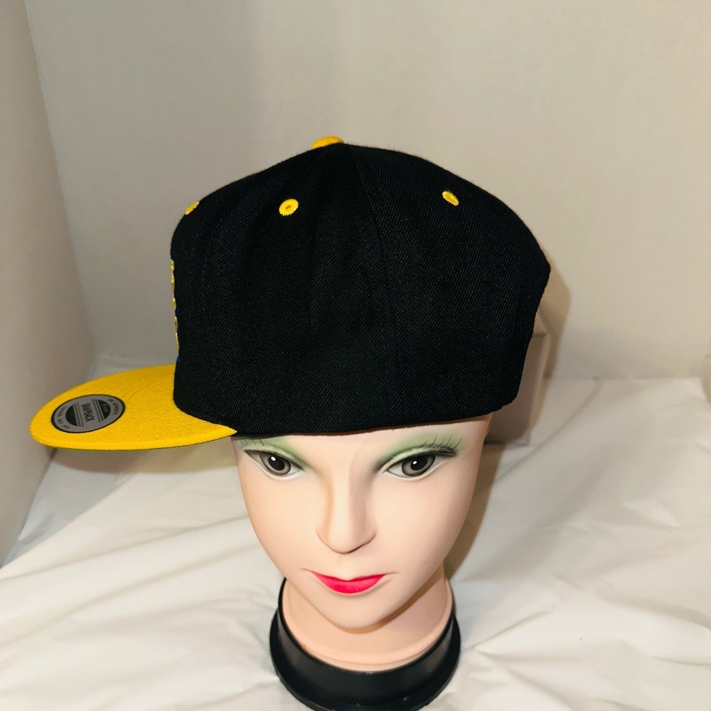 Sport-Tek Black and Yellow Snapback Hat - Picture 2 of 5